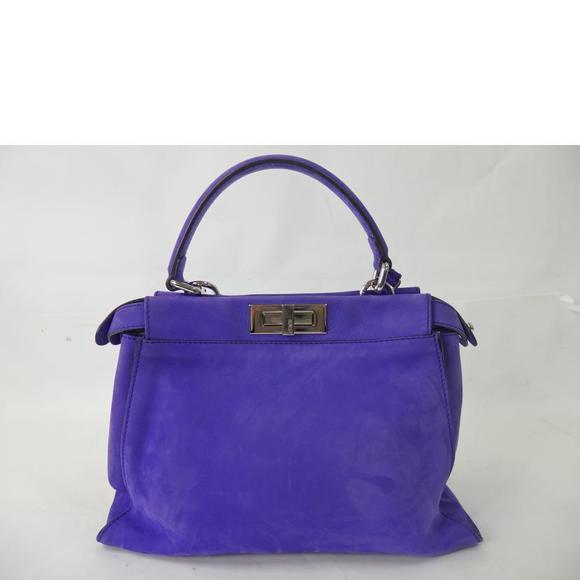Fendi Peekaboo Regular Suede Bag Purple - Picture 2 of 8